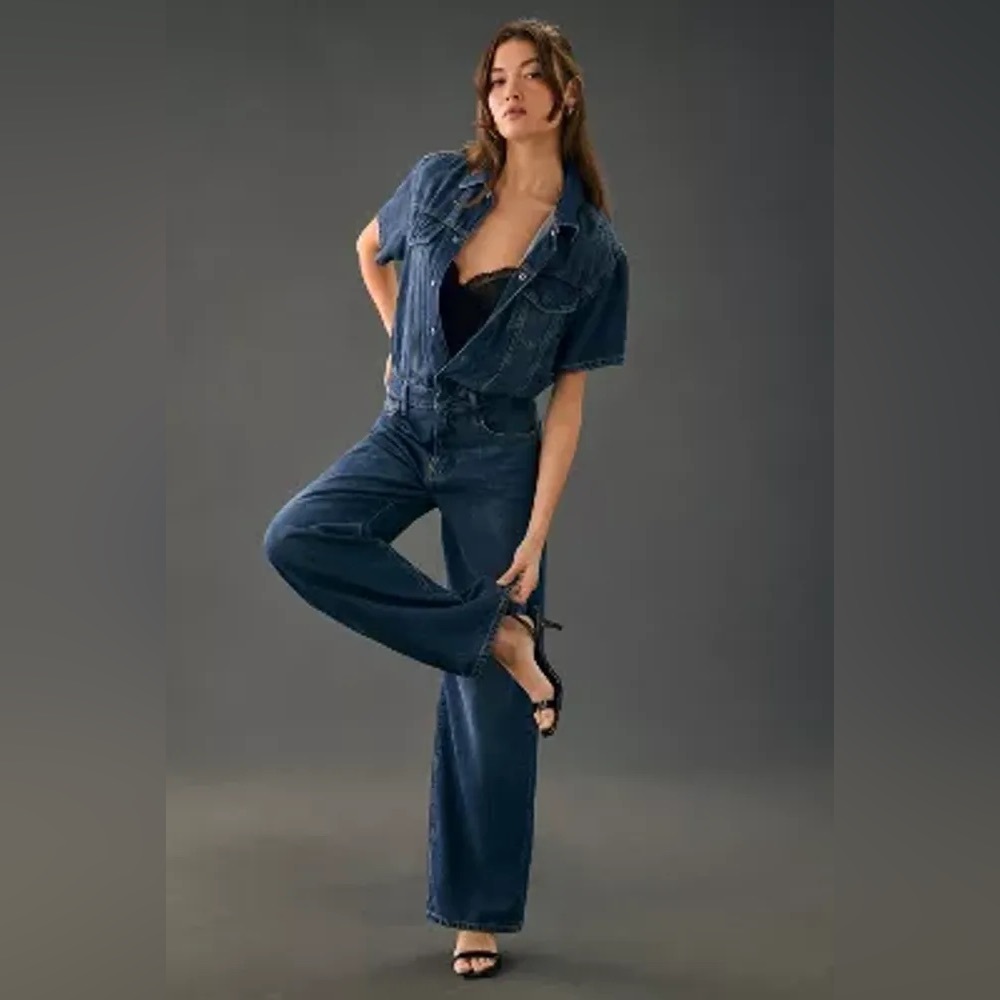Good American weightless denim jumpsuit NWT size 1